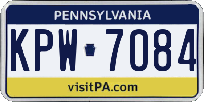 PA license plate KPW7084