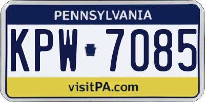 PA license plate KPW7085