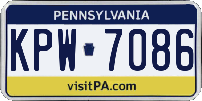 PA license plate KPW7086