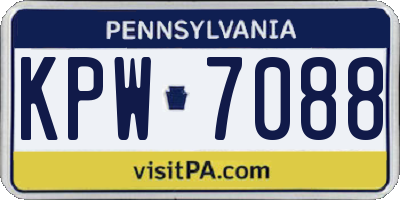 PA license plate KPW7088