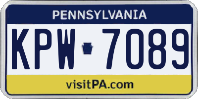PA license plate KPW7089