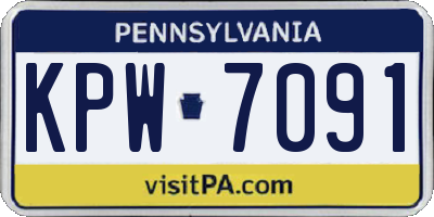 PA license plate KPW7091