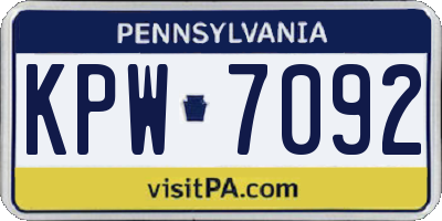 PA license plate KPW7092