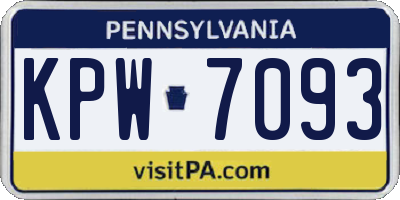 PA license plate KPW7093