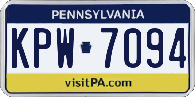 PA license plate KPW7094