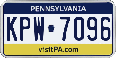 PA license plate KPW7096