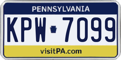 PA license plate KPW7099
