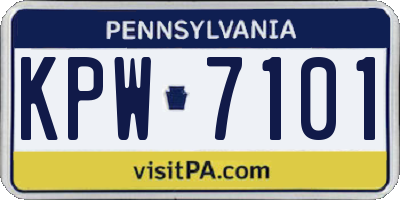 PA license plate KPW7101