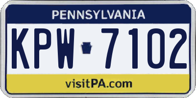 PA license plate KPW7102