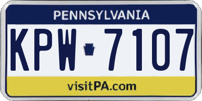 PA license plate KPW7107
