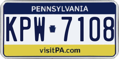 PA license plate KPW7108