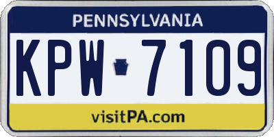 PA license plate KPW7109