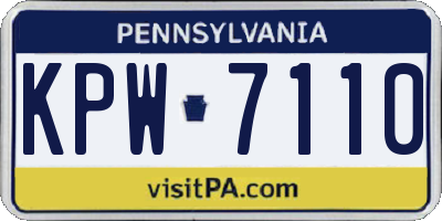 PA license plate KPW7110