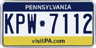 PA license plate KPW7112