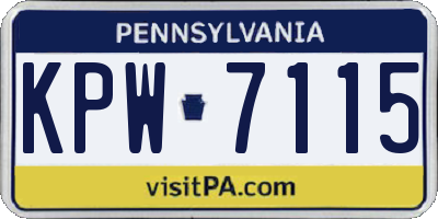 PA license plate KPW7115