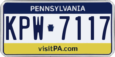 PA license plate KPW7117