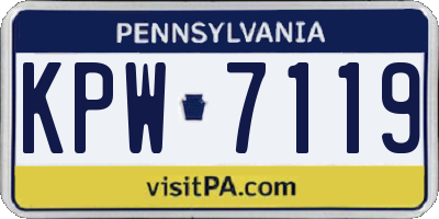 PA license plate KPW7119