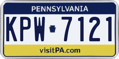 PA license plate KPW7121