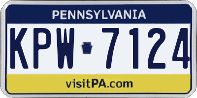 PA license plate KPW7124