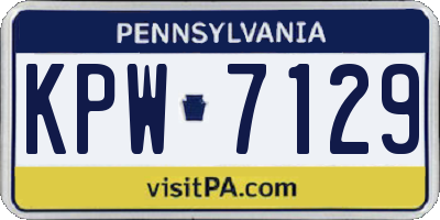 PA license plate KPW7129