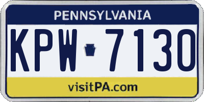 PA license plate KPW7130