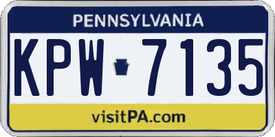 PA license plate KPW7135