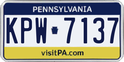 PA license plate KPW7137