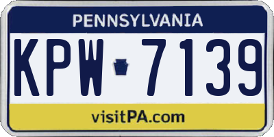 PA license plate KPW7139
