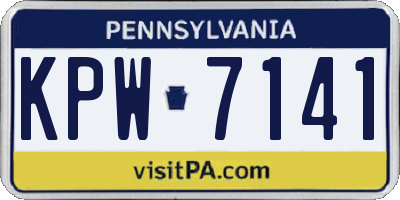 PA license plate KPW7141