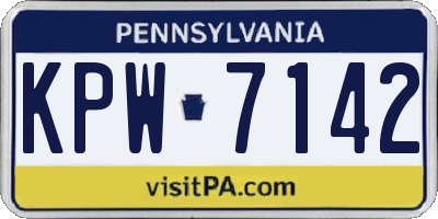 PA license plate KPW7142
