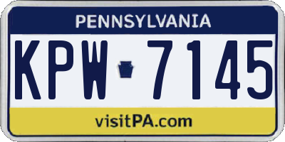 PA license plate KPW7145