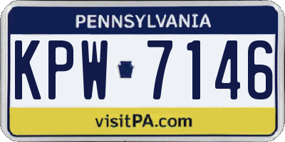 PA license plate KPW7146