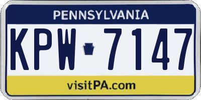 PA license plate KPW7147