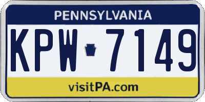 PA license plate KPW7149