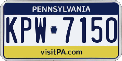 PA license plate KPW7150