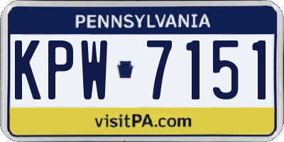 PA license plate KPW7151