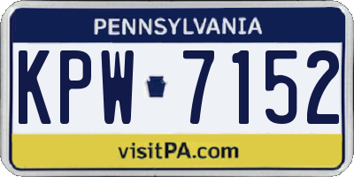 PA license plate KPW7152