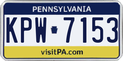 PA license plate KPW7153