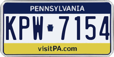 PA license plate KPW7154