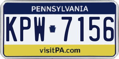 PA license plate KPW7156