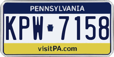 PA license plate KPW7158