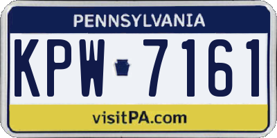 PA license plate KPW7161
