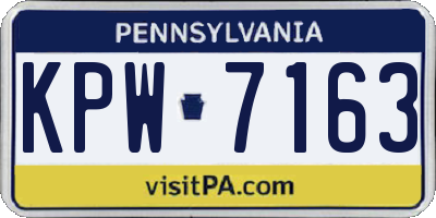 PA license plate KPW7163