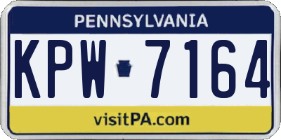 PA license plate KPW7164