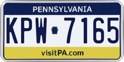 PA license plate KPW7165