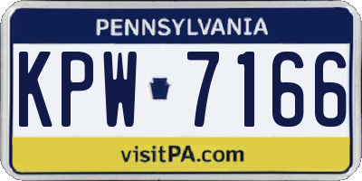 PA license plate KPW7166