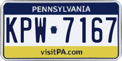 PA license plate KPW7167