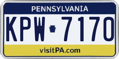 PA license plate KPW7170