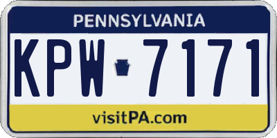PA license plate KPW7171