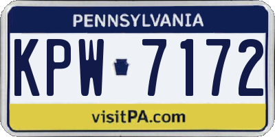 PA license plate KPW7172